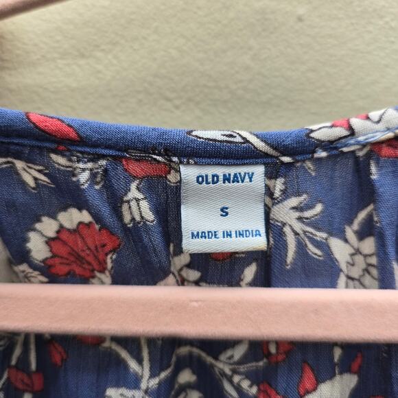 Old Navy Women's Floral Tassel Tie Neck Swing Dress Boho Multicolor Size Small - Picture 3 of 8